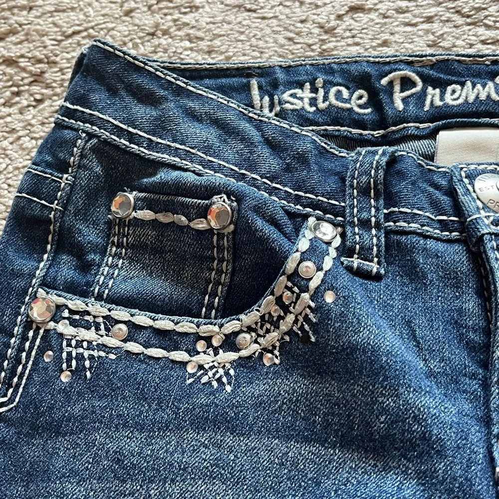 Justice Premium Denim Bootcut Dark Wash Jeans Size 8R